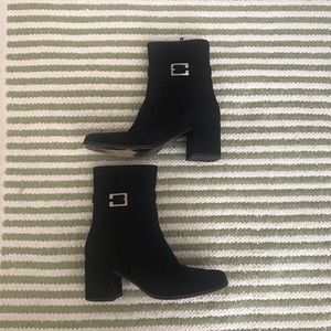 Italian Black suede leather booties